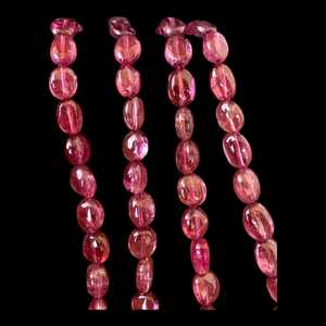 Cuentas ovaladas de turmalina rubelita, hebra de piedras preciosas sueltas naturales para hacer joyería, collar, pulsera, proveedor al por mayor, India 2025 - Product Image 5