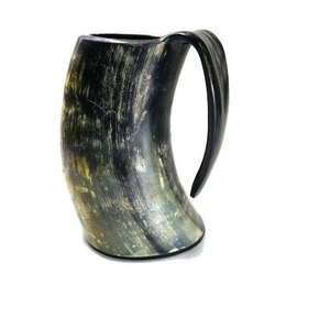 Eco-Friendly Viking Style Horn <b>Mug</b> Tankard with Custom Logo for <b>Halloween</b> Gift - Product Image 1