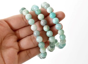 Top Selling 8mm Amazonite Round Gemstone Beaded <b>Bracelet</b> Natural <b>Healing</b> Crystal For Meditation Jewelry Fashion at Wholesale - Product Image 5