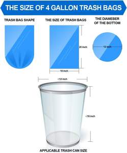 Rollo de bolsa de basura desechable personalizada de fábrica OEM, bolsa de plástico reciclable para residuos de cocina con sello de estrella disponible en opciones coloridas - Product Image 6