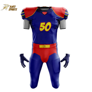 High Quality American Football Uniforms Adults Custom Heat-Transfer Printing Breathable Short Premium Shirts Sport Use Wholesale - Product Image 1