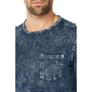 PRÊT TISSU Lavé Vintage Hommes Ras Du Cou T-shirts 100% Coton Distressed Casual Tees Commande En Gros Logo Personnalisé - Product Image 3