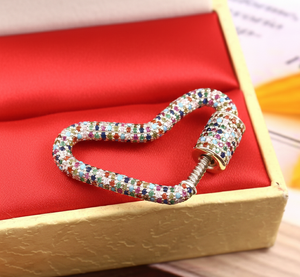 Pendentif en forme de cœur avec fermoir mousqueton en argent sterling 925, breloques fines, CZ multicolores - Product Image 3