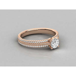 Bague pour femme en or 9 carats avec diamant solitaire cultivé en laboratoire, élégante et luxueuse - Product Image 2