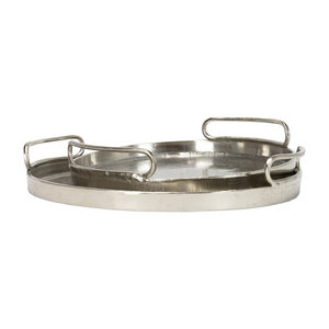 Plateau de service rond en aluminium avec poignée personnalisation du logo disponible pour le stockage à la maison et le plateau d'organisation - Product Image 2