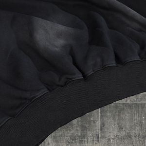 Custom Winter Streetwear <b>Mens</b> Oversized Embroidered Sweatshirt Sun-Faded Washed Cotton Long Sleeve Pullover with for Logo - Product Image 4