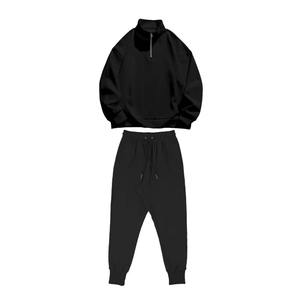 เสื้อแจ็คเก็ตมีซิปคอตั้งแบบสวมหัวชุดวอร์มสองชิ้นกางเกงลำลองของผู้ชายชุดกีฬาไซส์พิเศษ - Product Image 2