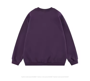 Vente en gros de pulls à capuche vintage pour hommes, sweatshirts à col rond teintés avec logo personnalisé, design avec lettres, manches longues 100% coton - Product Image 3