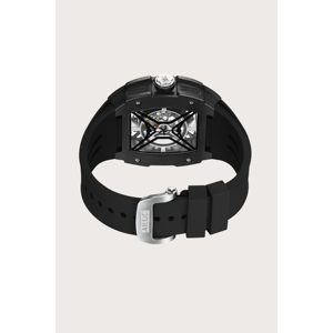 Montre de sport de luxe pour homme, automatique, avec diamants, bracelet en caoutchouc noir, étanche, lumineuse, 41 mm, tonneau, classique, mécanique - Product Image 2