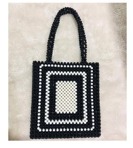 Bolso de mano con perlas para mujer, cartera de noche con asa, para fiesta de boda, cartera de perlas, bolso de mano blanco de verano, bolso tote de noche - Product Image 5