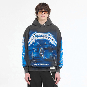 Sudadera con capucha lavada ácida personalizada con logotipo de serigrafía | Sudadera vintage de gran tamaño | Proveedor de sudaderas con capucha unisex Streetwear - Product Image 3