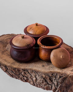 Boîte à épices en bois artisanale traditionnelle pour organisateur de cuisine Masala Tradebyd - Product Image 1