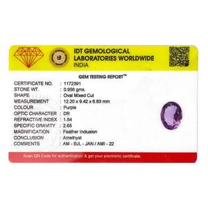 Amatista facetada de 4.78 quilates, zafiro sintético de alta calidad, certificado por GIA, creado en laboratorio, personalizable (8mm 10mm 6mm) - Product Image 4