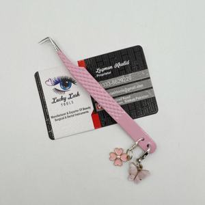 Pinzas Profesionales para Extensión de Pestañas LUCKY LASH TOOLS, Diseño de Mariposa y Flor Rosa, Mango Cómodo, Punta Suave y Duradera - Product Image 3