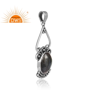 Colgante de piedras preciosas de labradorita Natural de plata de ley oxidada más vendido, joyería personalizada para mujer, regalo para ella - Product Image 2