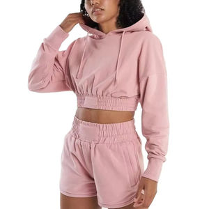 Nouveau modèle Ensemble sweat à capuche et short pour femme sur mesure ensemble 2 pièces réglable de haute qualité Offre Spéciale vêtements décontractés pour femme - Product Image 4