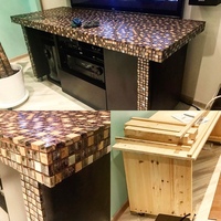 Table basse ou comptoir de cuisine en pierre semi-précieuse Sodalite, un décor intemporel