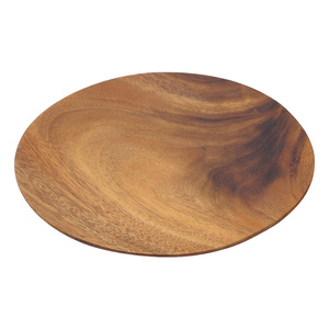 High Quality MANYO Natural Acacia Wooden Plate Smooth Texture <b>Warm</b> Tone Stackable for Home Decor and Food Use - Product Image 1