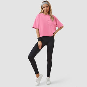 MT1259 T-shirts courts à manches raglan pour femmes avec logo personnalisé de haute qualité T-shirts courts à manches courtes pour femmes - Product Image 2