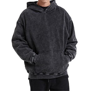 Meilleure qualité hommes vêtements décontractés sweats à capuche Slim Fit 500 GSM lavage à l'acide conception personnalisée plaine couleur unie avant à capuche Direct Pakistan - Product Image 2