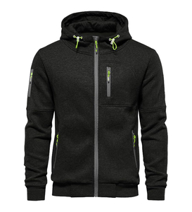 เสื้อสเวตเตอร์ลำลองมีฮู้ดแขนยาวมีซิปรูดแบบสวมหัวเสื้อแจ็คเก็ตกีฬามีฮู้ดซิปกระเป๋า - Product Image 1