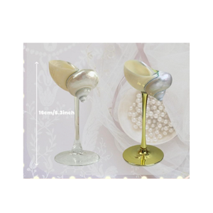 Vasos de concha marina con base de concha hecha a mano y taza de vidrio transparente, hechos en Vietnam para servir bebidas de verano - Product Image 2