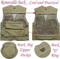Gilet de travail et de pêche pour homme grande taille, en toile de haute qualité, imperméable, respirant, écologique, léger, décontracté, pour l'été et les activités de plein air