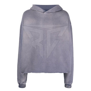 Sweat-shirts en molleton 100% coton de haute qualité, lavage à l'acide, écologiques, pour hommes, nouveau style, motif uni, taille adulte, hiver - Product Image 1