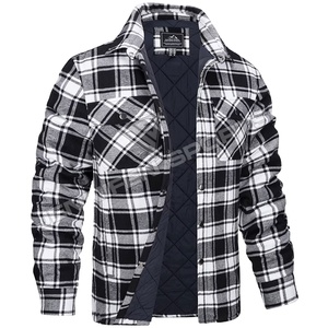 Nouvelle arrivée 100% coton flanelle tissu chemise manches longues fermeture éclair et boutons fermeture poches poitrine à l'intérieur doublure matelassée et protections - Product Image 1