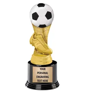 Crown Awards Soccer Ball Trophies - 6" Gold Soccer Trophy with Customized Text Great Kids Soccer Trophies