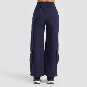Pantalones Cargo de Cintura Alta para Mujer, Transpirables, Casuales, Estilo Utilitario, Color Azul Marino, para Primavera, para Usar en la Oficina - Product Image 3