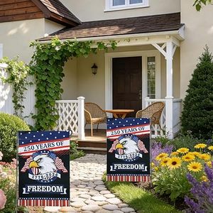 Drapeau de jardin Américain 250ème Anniversaire 12x18 pouces 1776-2026 USA 250 Ans Polyester Double Face Jour du Souvenir 4 Juillet - Product Image 6