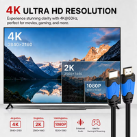 Câble HDMI 2.0 Zong 4K USA 18 Gbit/s HDR ARC en PVC avec blindage combiné pour projecteurs et systèmes d'affichage commerciaux