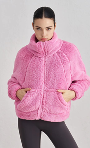 Veste de sport en polaire pour femme, design à col montant, coupe-vent, fermeture éclair, manches longues, pour la salle de sport, le fitness, l'entraînement athlétique, le yoga - Product Image 5