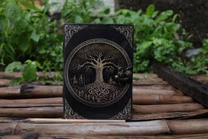 Beau journal en cuir véritable A5 pour femmes avec arbre de vie pour croquis et cahiers de voyage - Product Image 3