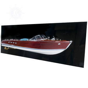 Riva Aquarma Demi-coque 70 cm Modèle de bateau en bois artisanal de luxe Design rustique pour la décoration nautique de la maison ou du bureau - Product Image 2