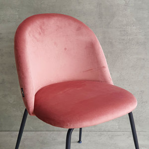 Lucas Contemporary Dressing <b>Chair</b> with Multi-Colored Velvet Cushion and Black <b>Painted</b> Iron Legs GTD006 Design - Product Image 3