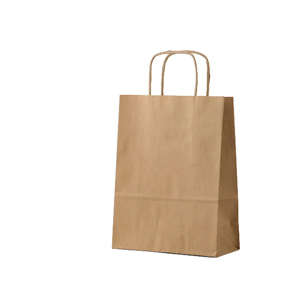 Bükülmüş kolları ile geri dönüşümlü ithalat kraft beyaz gıda kağıt torbalar veya çanta çevre dostu götürmek değil