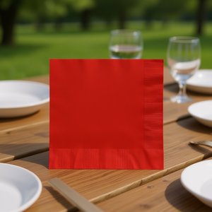 Essebidue Lot de 50 serviettes jetables 2 plis 33x33cm Rouge 700700RO Vaisselle et articles de table jetables - Product Image 3