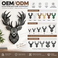 Décoration murale personnalisée en acier inoxydable, tête de cerf Art Déco à suspendre pour la maison, le garage, la cabane, la ferme, l'extérieur, OEM ODM