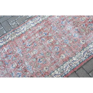 พรมตุรกี ขนาด 3.2x6.3 ฟุต พรมวินเทจลายต้นไม้สีแดงน้ำเงิน - Product Image 5