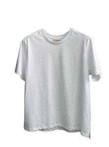 T-shirt uni à col rond pour femme en coton, manches courtes, décontracté, été 2026 - Product Image 2