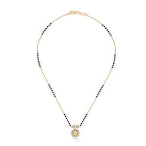 Collier Mangalsutra moderne Sunbeam Sparkle Gold & Diamond pour femmes - Product Image 2