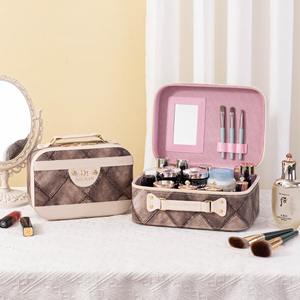 Borsa per il Trucco Grande in PU Personalizzata, Custodia Morbida Imbottita per Cosmetici da Viaggio, Produzione di Fabbrica - Product Image 3