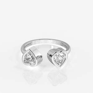 Toi Moi Sterling Silver <b>Ring</b> with Heart Cut Moissanite Diamond Elegant and Unique Design - Product Image 5