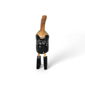 Vente en gros de figurine de canard en bois peinte avec taille de couleur personnalisable style européen pour la décoration de jardin maison artisanat de racine de bambou en bois - Product Image 2