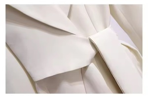 Robe de costume à manches longues pour femmes en gros d'usine, robe décontractée pour femmes de bureau, robe ample à taille mi-haute, col en V - Product Image 6