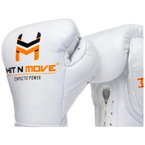 Hot Selling Custom Made Professional Kick Boxing Muay Thai Leather Training <b>Gloves</b> Full Finger Non-Slip <b>Moisture</b> Wicking Lace-Up - Product Image 5