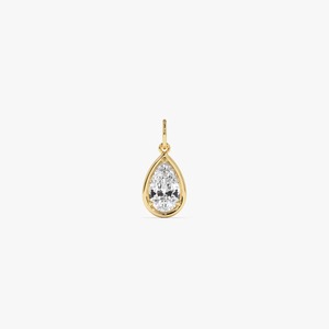 Collier pendentif en diamant de laboratoire classique éblouissant en forme de poire 1,00 carat E-F VS avec chaîne en or 14K pour cadeau de fiançailles ou de fête - Product Image 3
