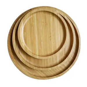 Nuovo arrivo arrotondato con Design unico in legno che serve a forma rotonda di caricatore piatti per il ringraziamento centrotavola per le stoviglie eventi